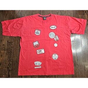 Vintage Y2k South Pole Authentic Collection Men's Shirt Size 2XL Red All Crew